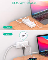 Cable de extensión de enchufe plano, tira de alimentación