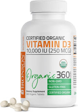 Bronson Vitamina D3 10,000 IU Orgánico 360 Comprimidos