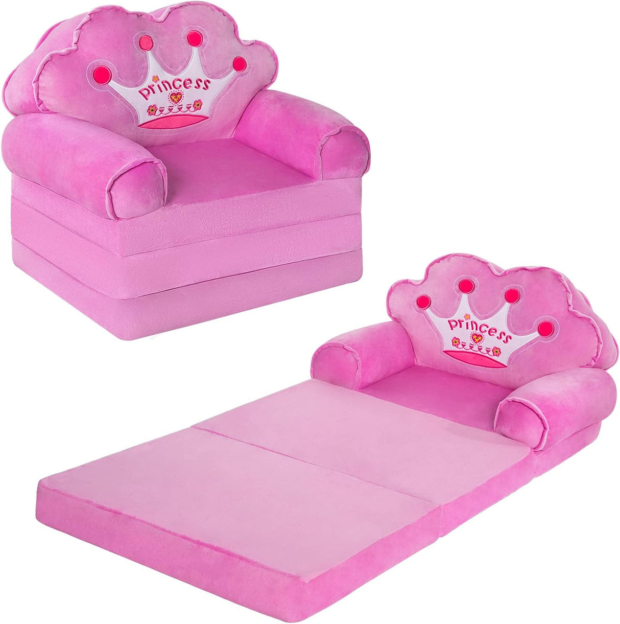 Silla plegable de princesa para niñas pequeñas de 1 a 3 años