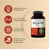 CoQ10 Omega 3 300mg 240 Cápsulas Suplemento Antioxidante