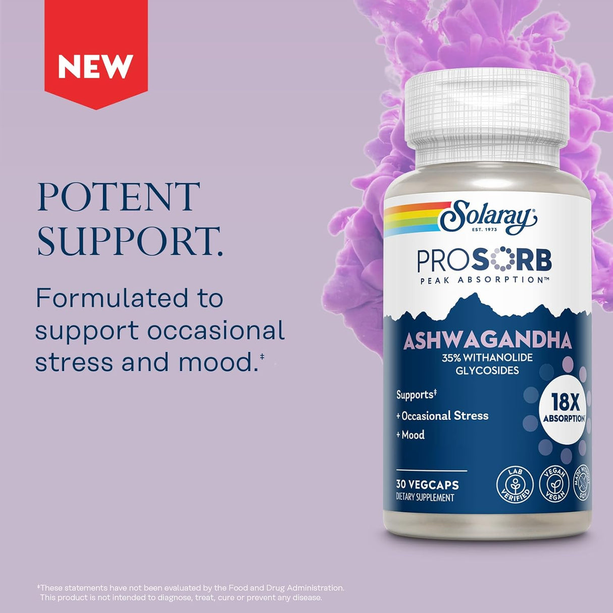 SOLARAY Cápsulas Ashwagandha 240 mg 30 VegCaps