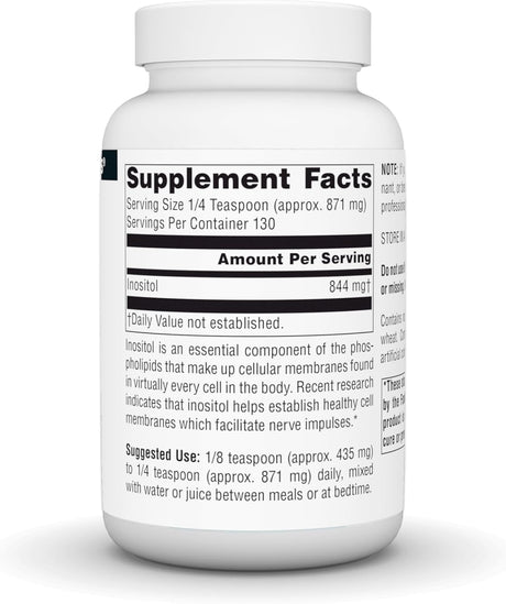 Inositol Puro de Source Naturals, suplemento en polvo 4 oz