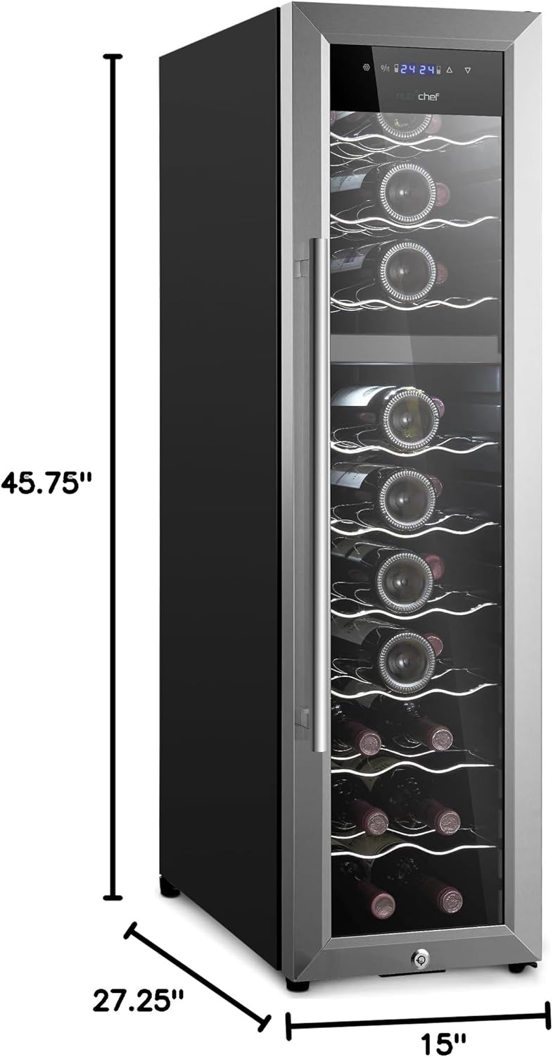 Enfriador de vino NutriChef 27 botellas, doble zona PKCWCDS278