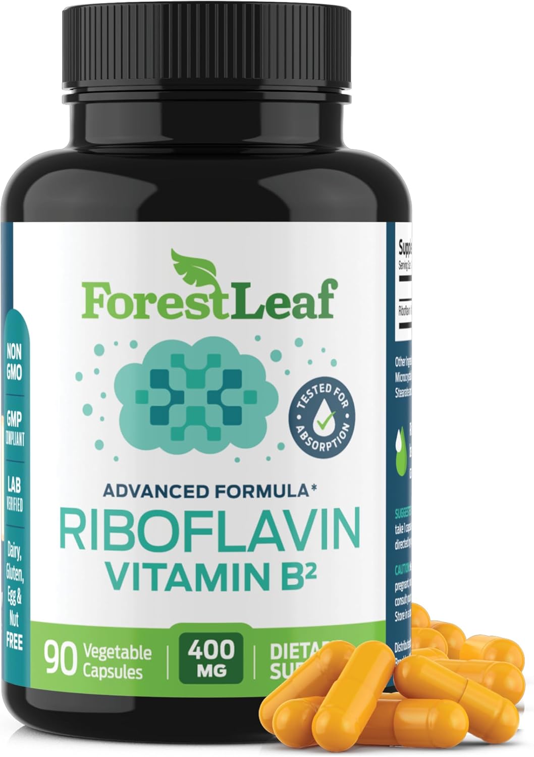 Suplemento  Riboflavina de vitamina B2 sistema nervioso 90u