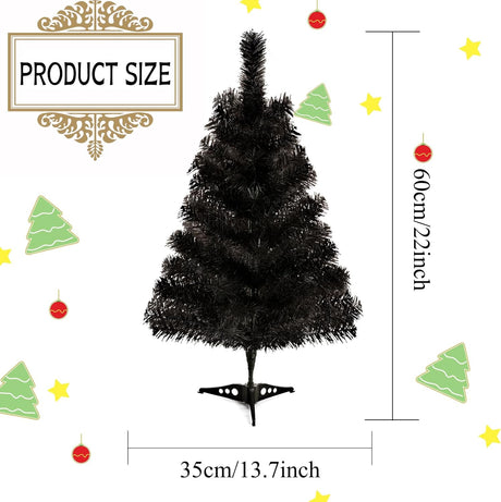 Árbol de Navidad Artificial 2FT, Mini, con Base de Plástico