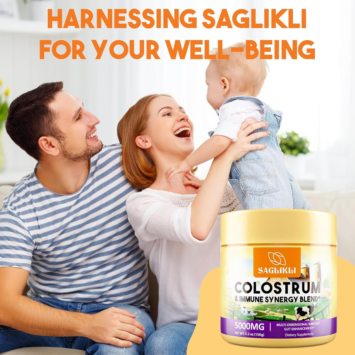 Suplemento de Colostro en Polvo 5000 mg, 30 Porciones