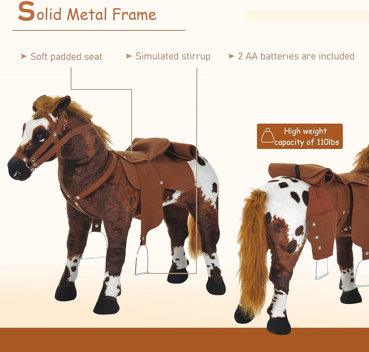 Caballo de Peluche para Niños con Sonidos de Relincho y Galope