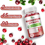 Citrato de Magnesio con Vitamina D3, B6 y Arándano, 180 cápsulas