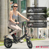 Bicicleta Eléctrica S14/S16, 500W/750W, 19/22 MPH, Plegable