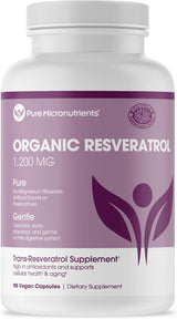 Suplemento de resveratrol orgánico de 1200 mg   90 cáp