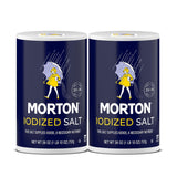 Sal de Mesa Iodada Morton, Ideal para Cocinar, 2-Pack 26 oz