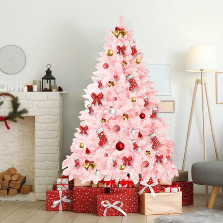 Árbol de Navidad Artificial SUNCROWN 6ft Flocked Premium 1000 Ramas