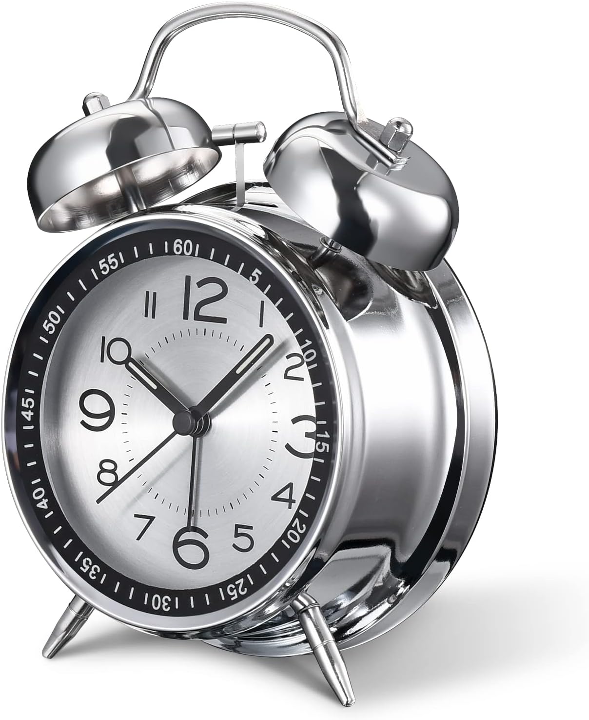 Reloj despertador analógico para adultos, silente y retro