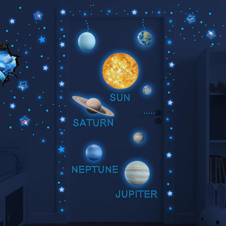 Pegatinas de Estrellas y Planetas, adhesivos que brillan en la oscuridad