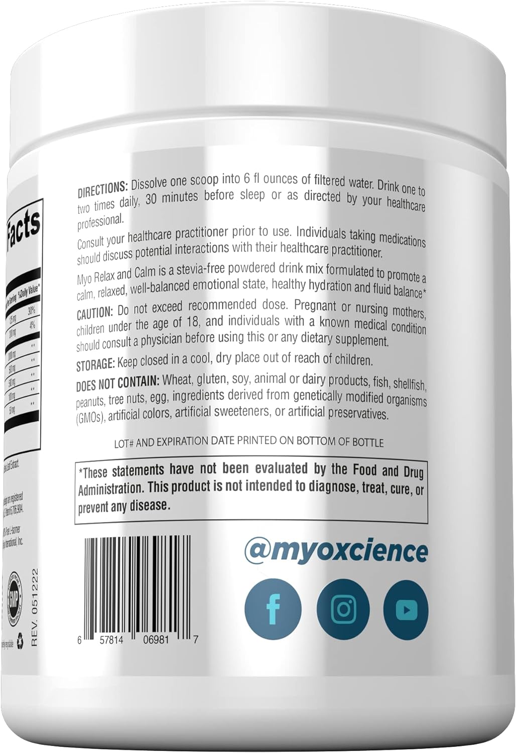 Suplementos Myo Relax &amp; Calm | Mio-inositol, L-teanina