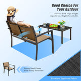 Devoko - Juego de 4 piezas de muebles de patio para el aire libre, para jardín, sillones y mesa de café de cristal para patio o terraza