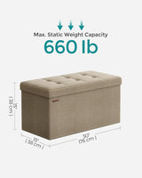 Otómano Plegable de Almacenamiento - Carga 660 lb - ULSF047R01