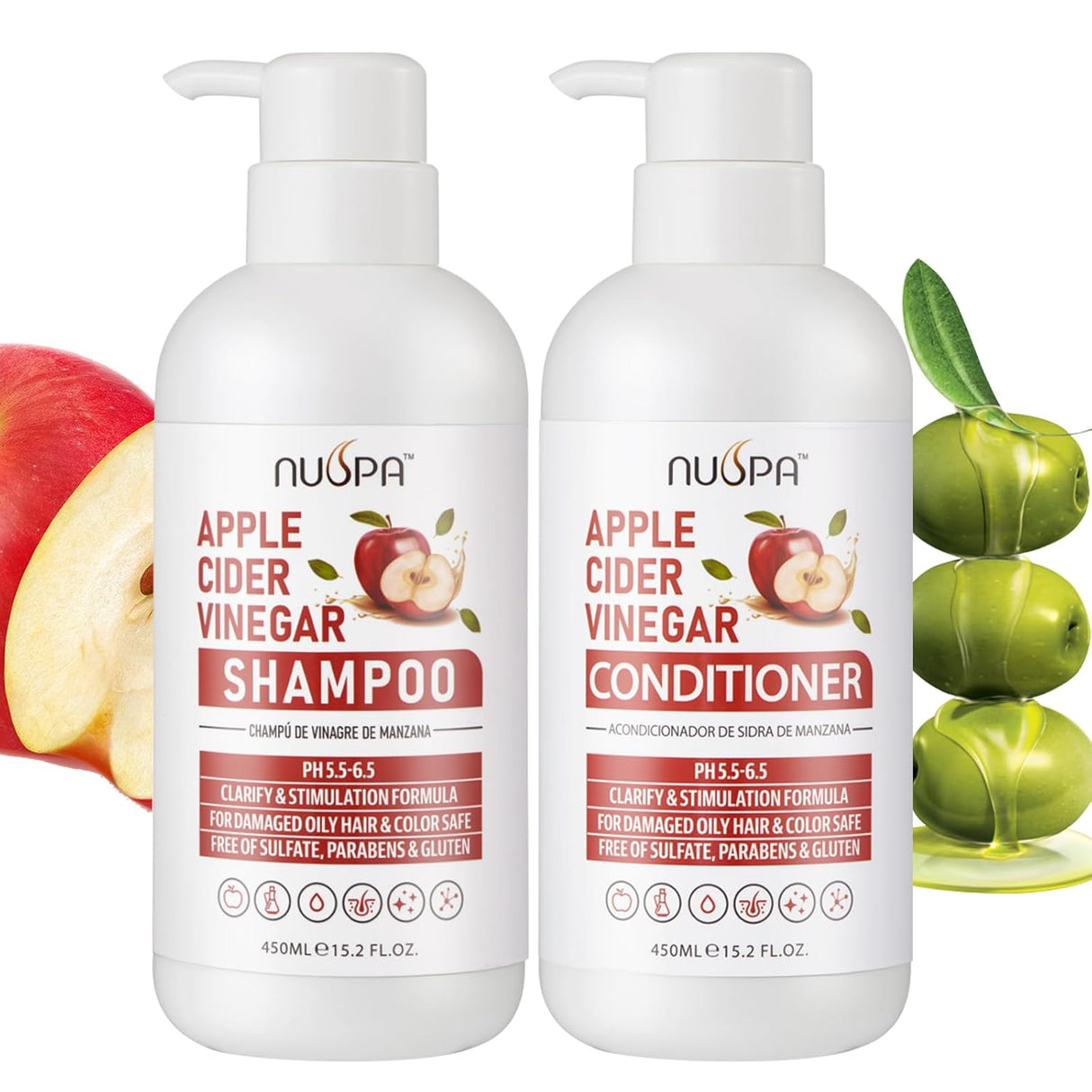 Juego de champú y acondicionador de sidra de manzana