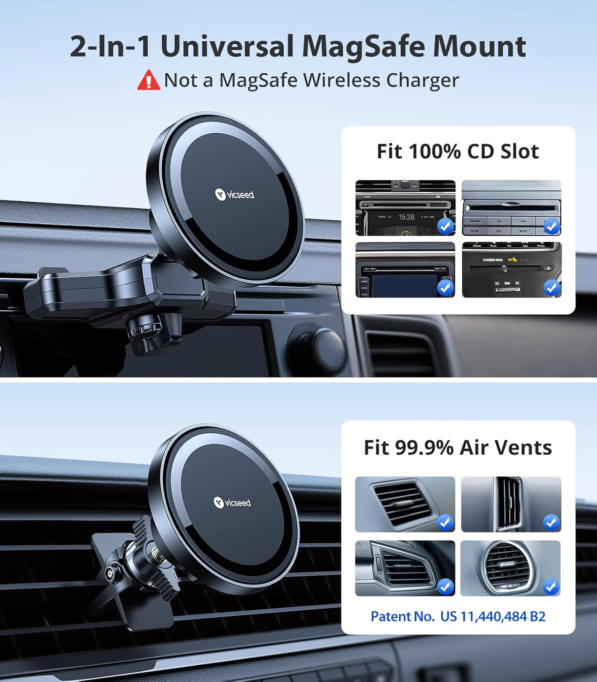 VICSEED Soporte  magnético para automóvil CD