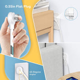 TROND Regleta protectora contra sobretensiones – Cable de extensión de enchufe plano ultrafino de 5 pies con 4 puertos USB (1 cargador USB C), 4 tomas de corriente ampliamente espaciadas, compacto y