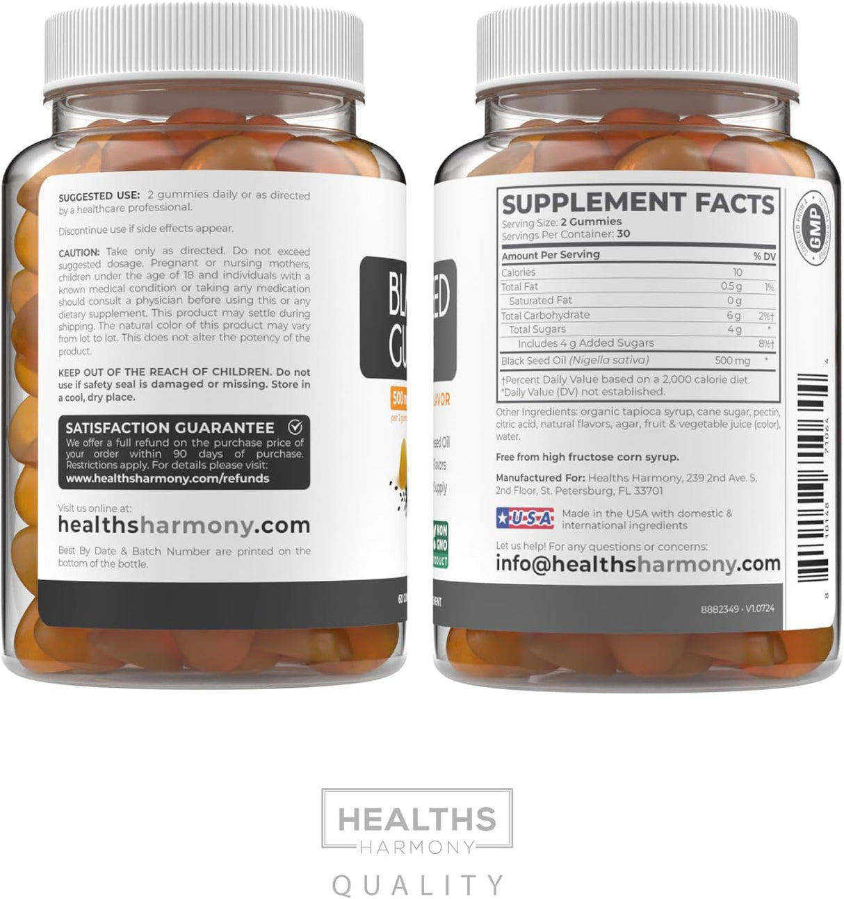 Gomitas de Aceite de Semilla Negra - Natural, Vegano, 500mg