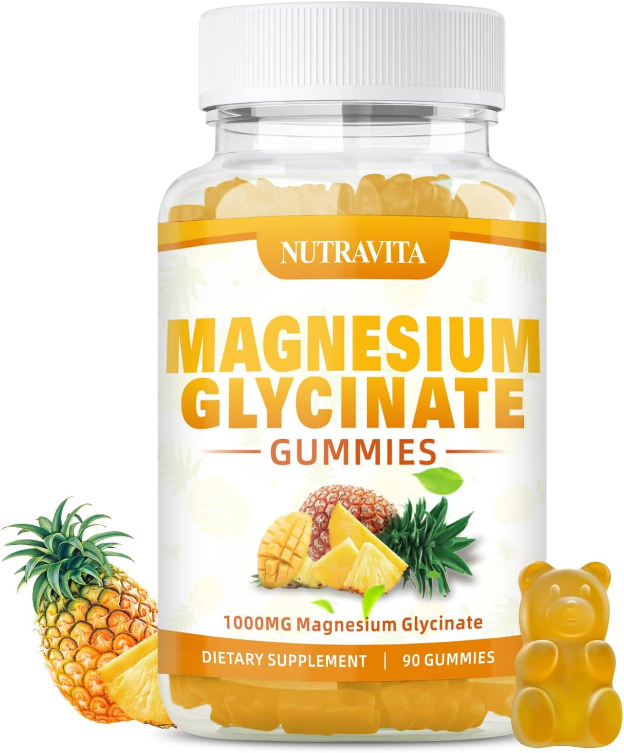 Suplemento de glicinato de magnesio 1000 mg con L-treonato