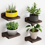 Estantes Flotantes Fixwal, 5x5 Pulgadas, Madera Rústica, Set 4