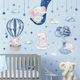 Vinilos de Elefante Dormilón Decalmile con Globos y Estrellas