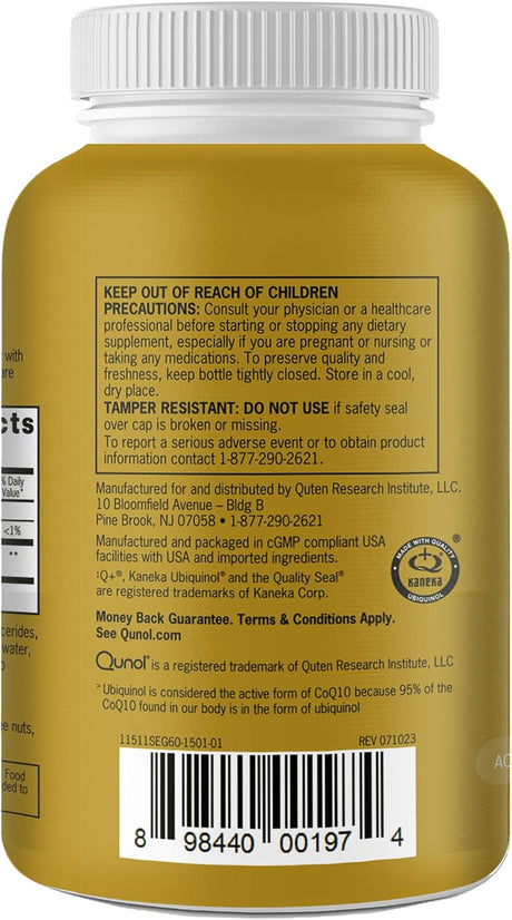Suplemento Qunol Ubiquinol CoQ10 100 mg cap Ubiquinol 60 und
