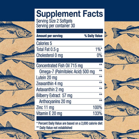 Suplemento de salud ocular de aceite de pescado con luteína