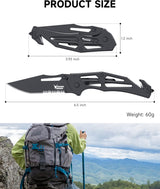 Cuchillo plegable con clip, EDC para senderismo, color negro