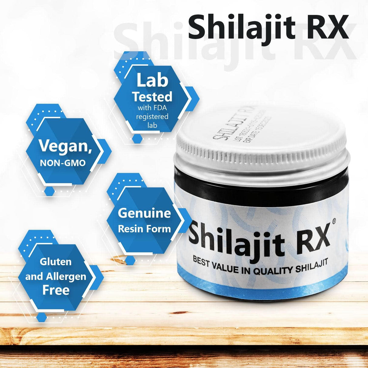 Suplemento Shilajit RX Resina natural  Himalaya orgánicos