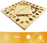 Juego de Mancala 4 Jugadores, Madera Plegable, Manual Instrucciones