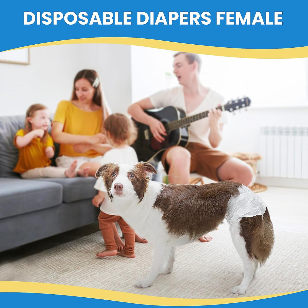 IMMCUTE Pañales para perras,30unidades,pañales súper absorbentes
