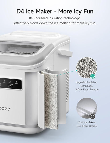 Máquina de Hielo HiCOZY, 26 lbs/día, Auto-Limpieza, Portátil