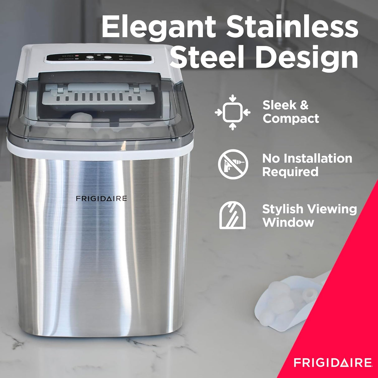 Máquina de Hielo Frigidaire, 26 lbs/día, Compacta, Modelo XYZ