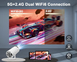 Proyector Mini 4K 1080P WiFi6 Bluetooth Android 11, Portátil