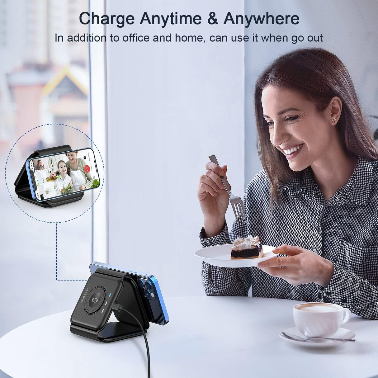 Cargador inalámbrico 3 en 1 de viaje para dispositivos