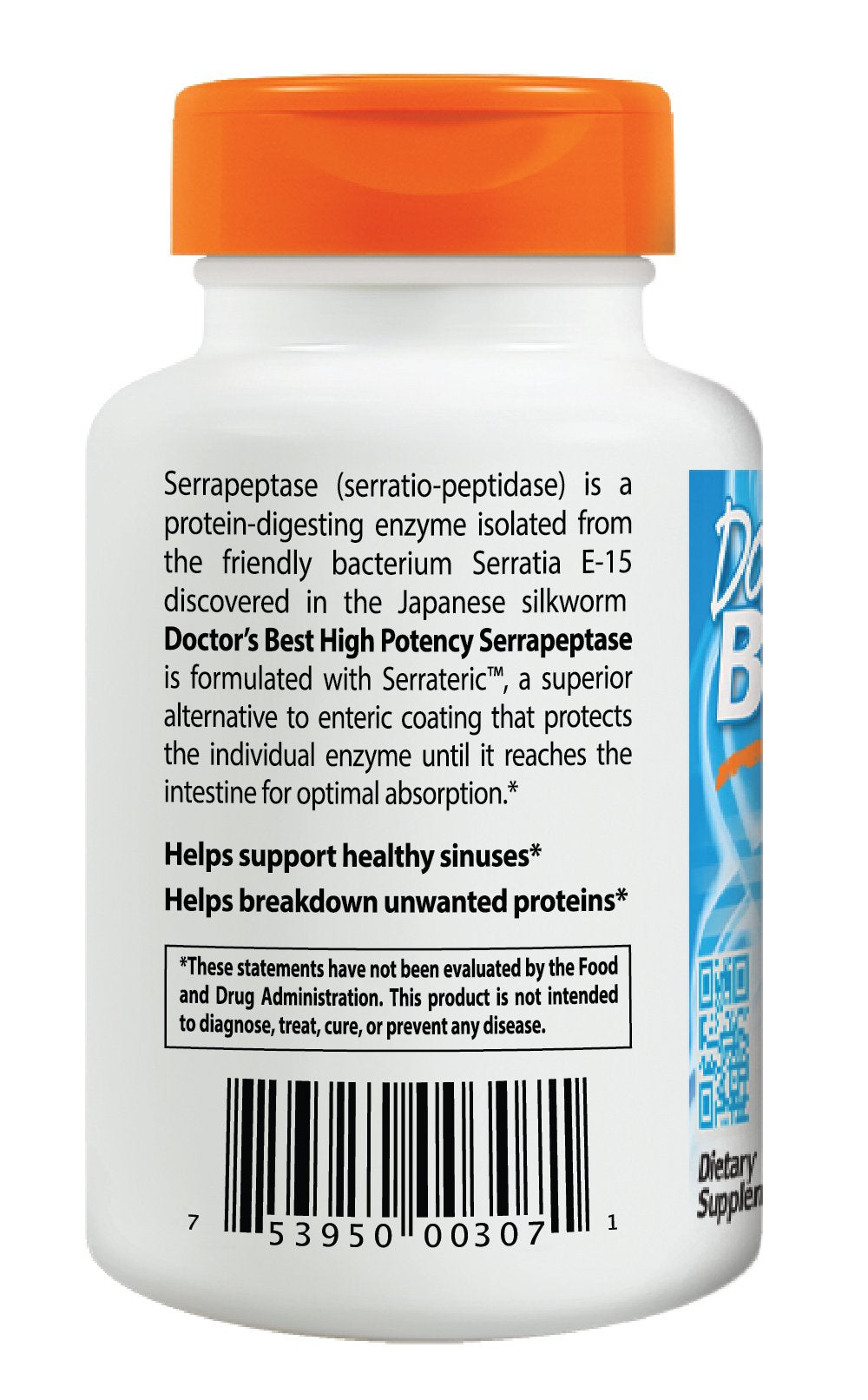Serrapeptase de alta potencia sin gluten apoya los senos s