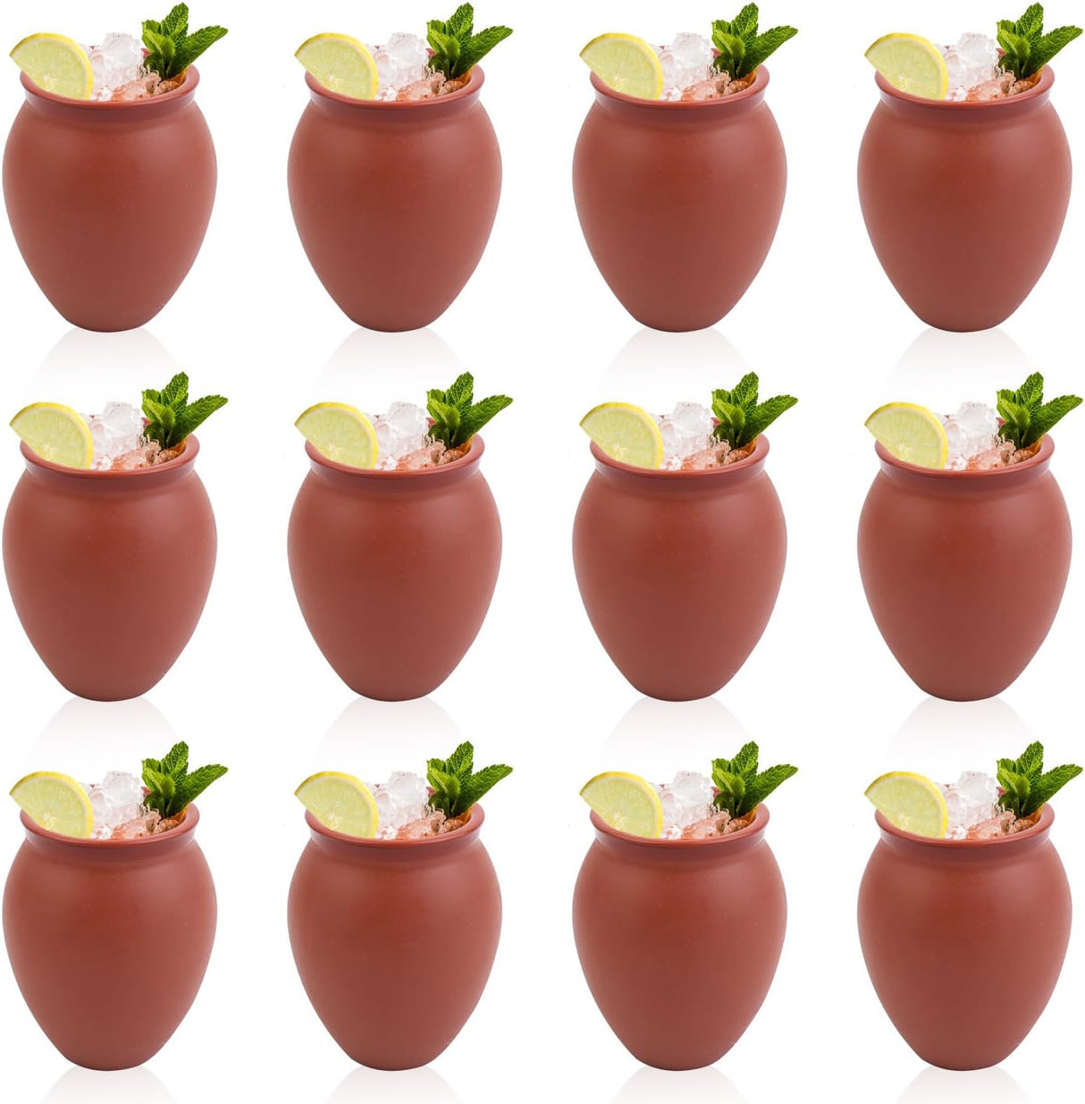 12 Pzs Mini Cantaritos De Barro para Tequila y Cócteles