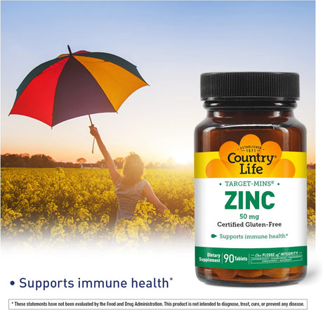 Suplementos  Tabletas de zinc de 50 Mg, 90 unidades