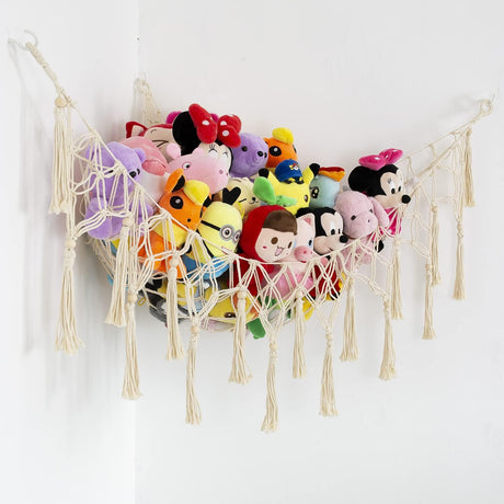 Red para Juguetes de Peluche Macramé para Habitación Infantil