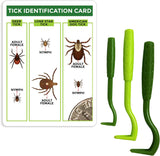 Juego de 3 Removedores de Garrapatas - Herramientas + Tarjeta