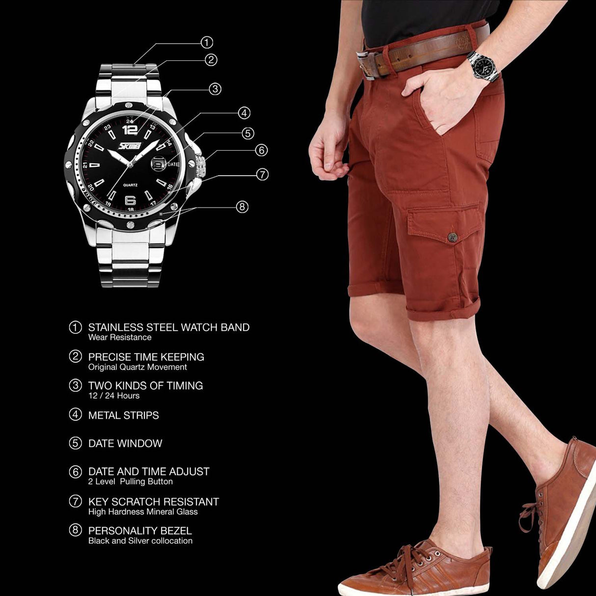 Banda de acero inoxidable para hombre
