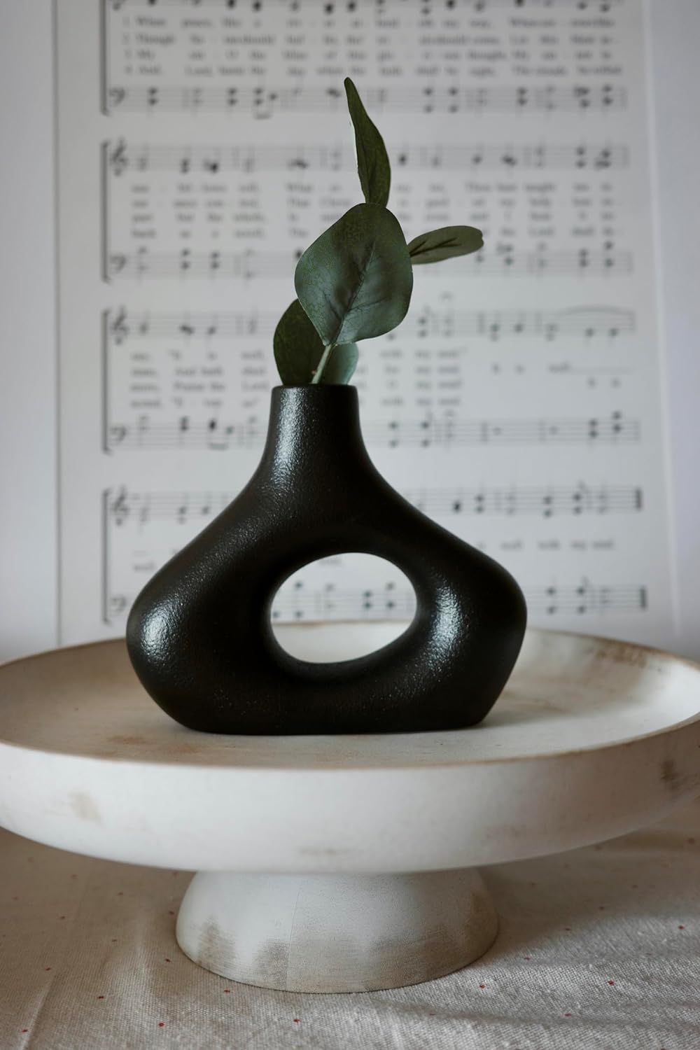 Jarrón Donut Carrot's Den, Cerámica Minimalista, Set de 2