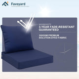 Favoyard Juego de cojines de asiento para exteriores, 22 x 22 pulgadas, impermeables y resistentes a la decoloración, cojines para muebles de patio con funda extraíble, cojín de asiento profundo y