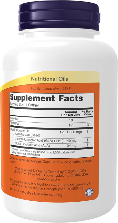 Aceite de Grosella Negra 1000 mg NOW Foods, 100 Softgels