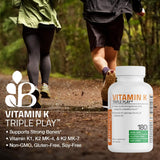 Suplemento de vitamina K2 MK7 Triple Play de Bronson