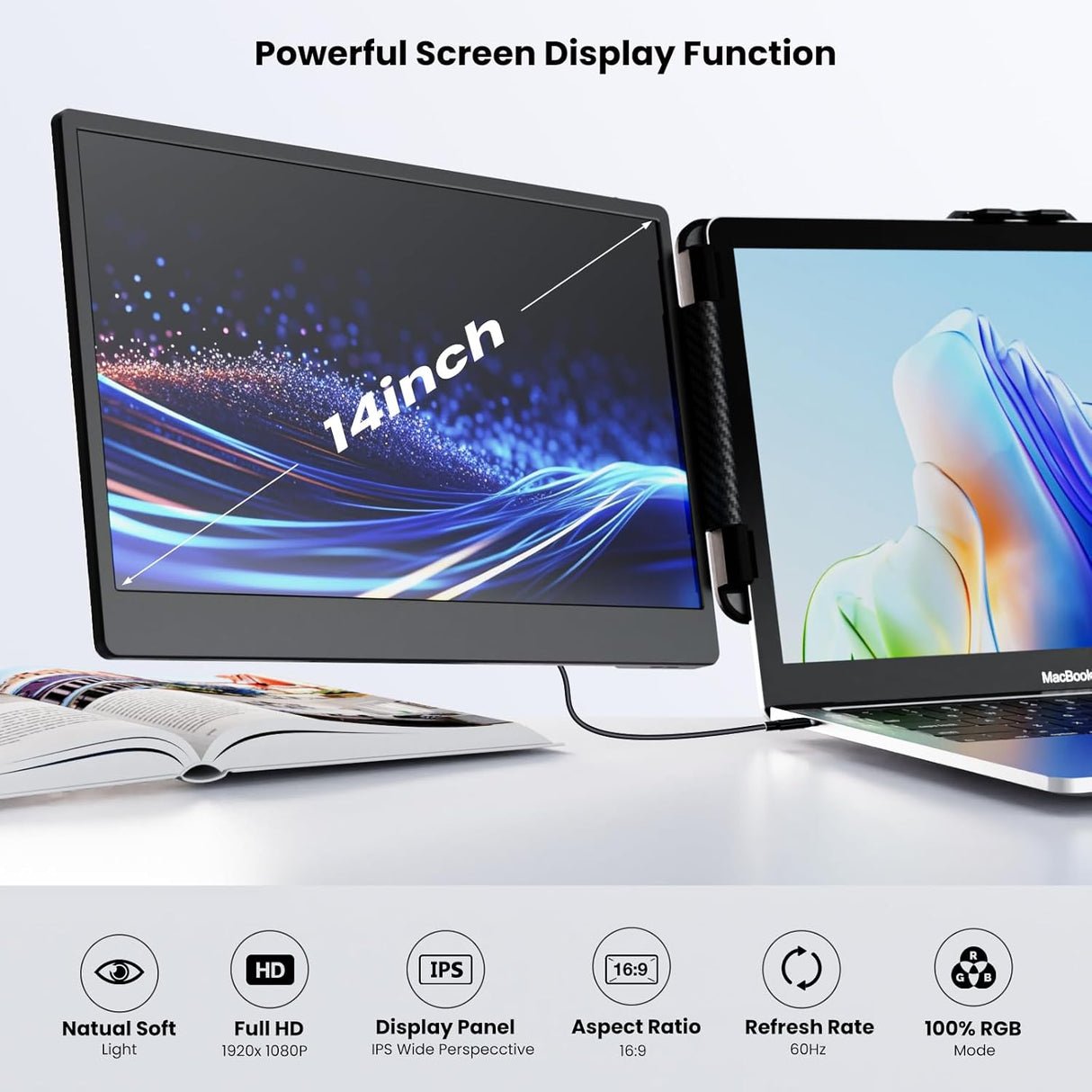 Monitor portátil Kwumsy S2 14 1080P FHD para laptops