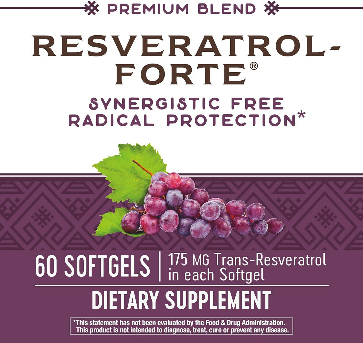 Nature&#39;s Way Resveratrol-Forte, protege de los radicales libres*, 60 cápsulas blandas
